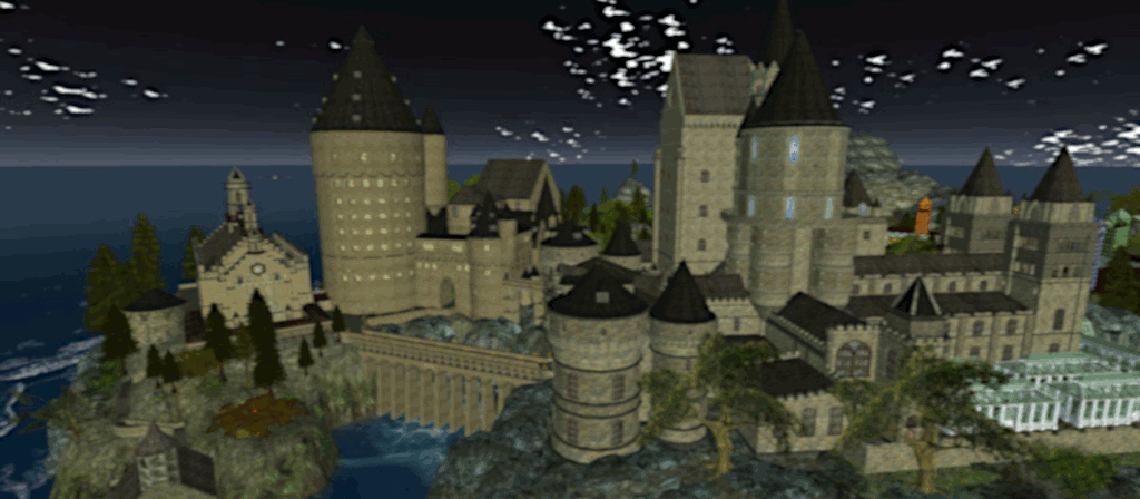 Hogwarts castle by night